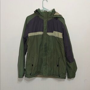 Columbia Sportswear Hooded Winter Jacket – Green Colorblock